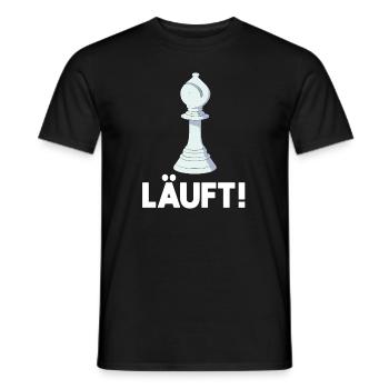 Schachfigur Läufer Wortspiel Läuft Schachspieler - Männer T-Shirt - Schwarz - Vorne - AI Model Male 178 light (178cm)