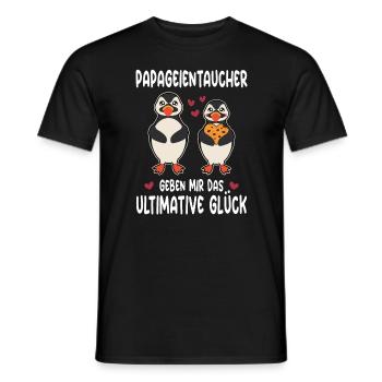 Papageientaucher Geben Mir Das Ultimative Glück - Männer T-Shirt - Schwarz - Vorne - AI Model Male 178 light (178cm)