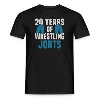 20 ans de lutte Jorts Wrestler Gift - T-shirt homme - noir - Devant - AI Model Male 178 light (178cm)