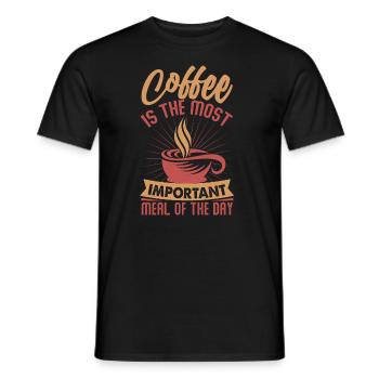 Coffee Is The Most Important Meal Of The Day - Männer T-Shirt - Schwarz - Vorne - AI Model Male 178 light (178cm)