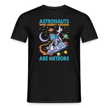 Astronauts Who Aren't Vegans Are Meteors - Jokes - Men's T-Shirt - black - Front - AI Model Male 178 light (178cm)