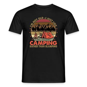 Je ne suis pas vieux, j’aime juste le camping - Glamping - T-shirt homme - noir - Devant - AI Model Male 178 light (178cm)