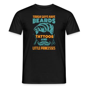 Tough Guys Have Beards Tattoos - Funny - Men's T-Shirt - black - Front - AI Model Male 178 light (178cm)