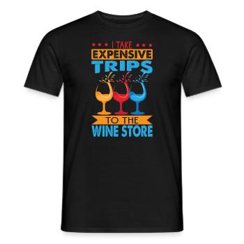 I Take Expensive Trips To The Wine Store - Funny - Männer T-Shirt - Schwarz - Vorne - AI Model Male 178 light (178cm)
