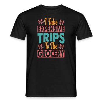 I Take Expensive Trips To The Grocery - Funny - Männer T-Shirt - Schwarz - Vorne - AI Model Male 178 light (178cm)