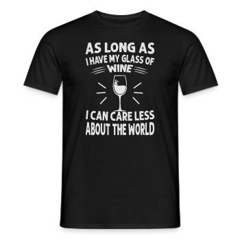 Tant que j’ai mon verre de vin, je m’en fiche - T-shirt homme - noir - Devant - AI Model Male 178 light (178cm)