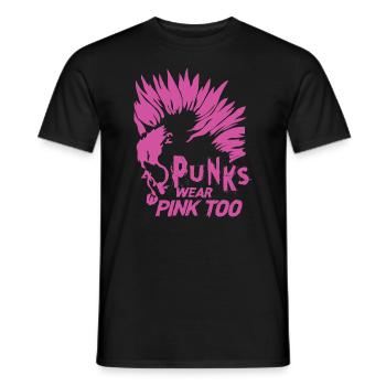 Punks Wear Pink Too - Goth - Metal - Rock Concert - Männer T-Shirt - Schwarz - Vorne - AI Model Male 178 light (178cm)