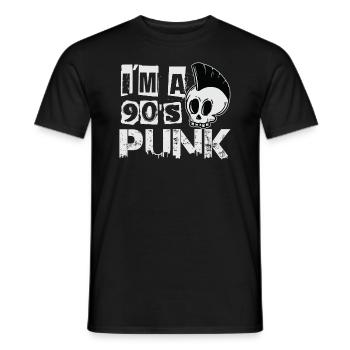 I'm A 90's Punk - Gothic - Concert - Nineties - Re - Männer T-Shirt - Schwarz - Vorne - AI Model Male 178 light (178cm)