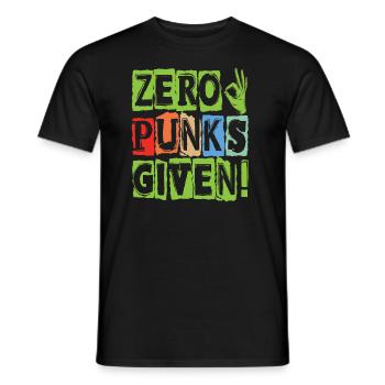 Zero Punks Given! - Gothic - Goth - Concert - Funn - Men's T-Shirt - black - Front - AI Model Male 178 light (178cm)