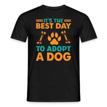 It's The Best Day To Adopt A Dog - Pets - Adoption - Men's T-Shirt - black - Front - AI Model Male 178 light (178cm)