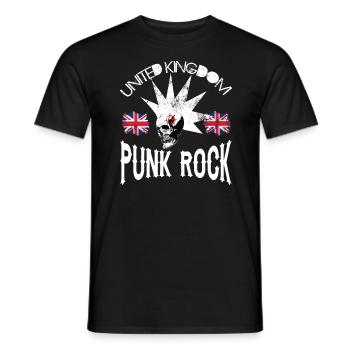 UK - United Kingdom Punkrock - Punk Rock - Men's T-Shirt - black - Front - AI Model Male 178 light (178cm)