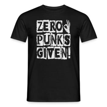 Zero Punks Given! - Gothic - Goth - Concert - Funn - Men's T-Shirt - black - Front - AI Model Male 178 light (178cm)