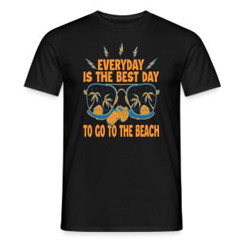 Chaque jour est le meilleur jour pour aller à la plage - Vaca - T-shirt homme - noir - Devant - AI Model Male 178 light (178cm)