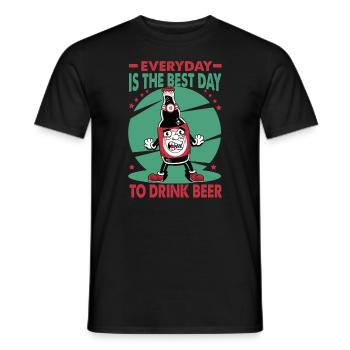 Everyday Is The Best Day To Drink Beer - Bar - Pub - Men's T-Shirt - black - Front - AI Model Male 178 light (178cm)