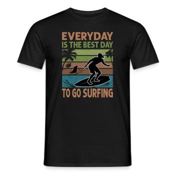 Everyday Is The Best Day To Go Surfing - Surf - Su - Men's T-Shirt - black - Front - AI Model Male 178 light (178cm)