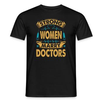 Des femmes fortes épousent des médecins - Chirurgiens - Hôpital - T-shirt homme - noir - Devant - AI Model Male 178 light (178cm)