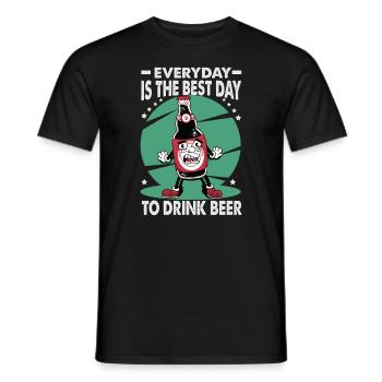 Everyday Is The Best Day To Drink Beer - Bar - Pub - Men's T-Shirt - black - Front - AI Model Male 178 light (178cm)