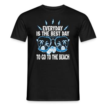 Chaque jour est le meilleur jour pour aller à la plage - Vaca - T-shirt homme - noir - Devant - AI Model Male 178 light (178cm)