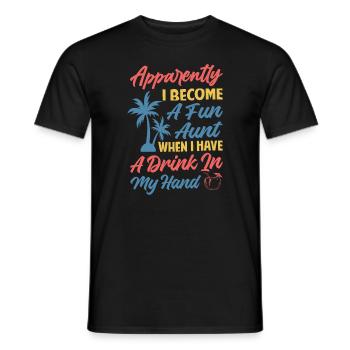 Apparemment, je deviens une tante amusante - Drôle - Plage - T-shirt homme - noir - Devant - AI Model Male 178 light (178cm)