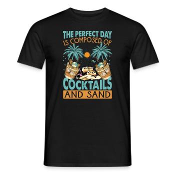 La journée parfaite est composée de cocktails et de sable - T-shirt homme - noir - Devant - AI Model Male 178 light (178cm)