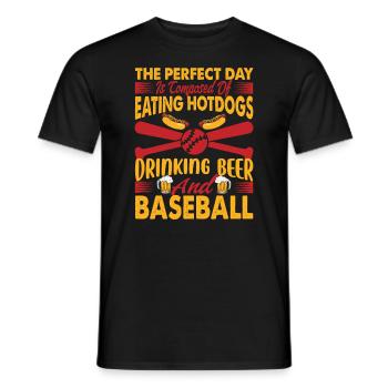 The Perfect Day Is Composed Of Eating Hotdogs Drin - Männer T-Shirt - Schwarz - Vorne - AI Model Male 178 light (178cm)