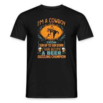 I'm A Cowboy From Sun Up To Sun Down - Western - Men's T-Shirt - black - Front - AI Model Male 178 light (178cm)