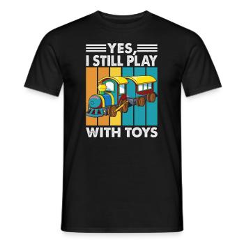 Oui, je joue toujours avec des jouets - Trains - Caboose - C - T-shirt homme - noir - Devant - AI Model Male 178 light (178cm)