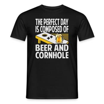 The Perfect Day est composé de bière et de cornhole - - T-shirt homme - noir - Devant - AI Model Male 178 light (178cm)