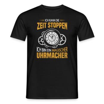 Uhren Werkstatt Zeit Stoppen Uhrmacher Geschenk - Männer T-Shirt - Schwarz - Vorne - AI Model Male 178 light (178cm)