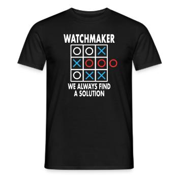 Uhrmacher Beruf Finden Lösungen Uhren Sammler - Männer T-Shirt - Schwarz - Vorne - AI Model Male 178 light (178cm)