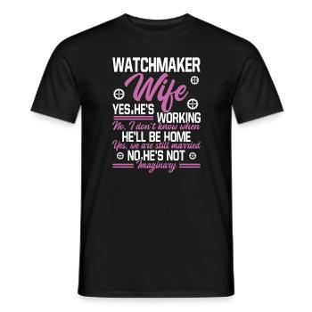 Watchmaker Wife Women Love Watches Collector - Men's T-Shirt - black - Front - AI Model Male 178 light (178cm)