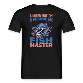 Limited Edition Engineer Fish Master - Fishing - F - Männer T-Shirt - Schwarz - Vorne - AI Model Male 178 light (178cm)