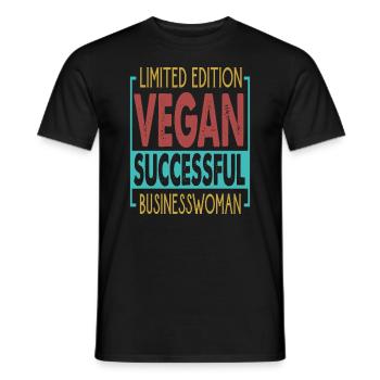 Limited Edition Vegan Successful Businesswoman - E - Männer T-Shirt - Schwarz - Vorne - AI Model Male 178 light (178cm)