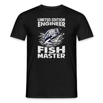 Limited Edition Engineer Fish Master - Fishing - F - Männer T-Shirt - Schwarz - Vorne - AI Model Male 178 light (178cm)