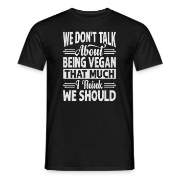 Nous ne parlons pas tellement d’être végétalien je pense - T-shirt homme - noir - Devant - AI Model Male 178 light (178cm)