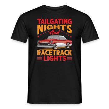 Tailgating Nights And Racetrack Lights - Racing - - Men's T-Shirt - black - Front - AI Model Male 178 light (178cm)