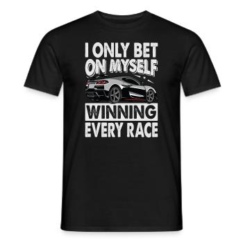 Je ne parie que sur moi-même en gagnant chaque course - Course - - T-shirt homme - noir - Devant - AI Model Male 178 light (178cm)
