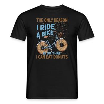 La seule raison pour laquelle je fais du vélo, c’est pour pouvoir manger - T-shirt homme - noir - Devant - AI Model Male 178 light (178cm)