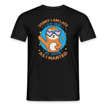 Désolé je suis en retard je suis arrivé ici dès que je voulais - f - T-shirt homme - noir - Devant - AI Model Male 178 light (178cm)