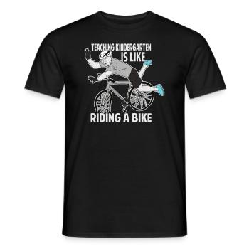 Teaching Kindergarten Is Like Riding A Bike - Funn - Men's T-Shirt - black - Front - AI Model Male 178 light (178cm)
