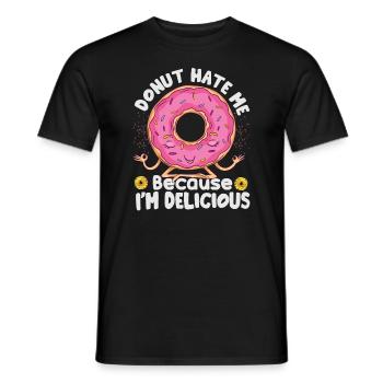 Donut Hate Me Because I’m Delicious - Pâtisseries - D - T-shirt homme - noir - Devant - AI Model Male 178 light (178cm)