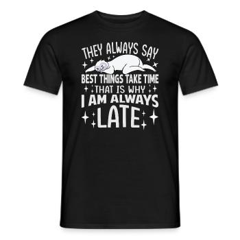 Ils disent toujours que les meilleures choses prennent du temps - Funny Slot - T-shirt homme - noir - Devant - AI Model Male 178 light (178cm)