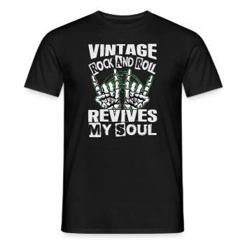 Vintage Rock And Roll Revives My Soul - Concerts - Men's T-Shirt - black - Front - AI Model Male 178 light (178cm)