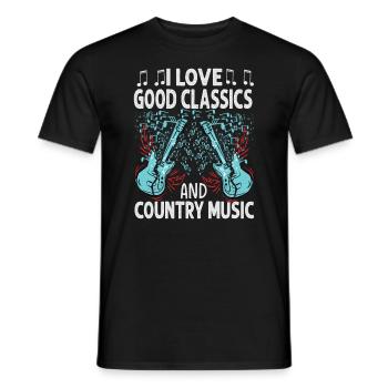 I Love Good Classics And Country Music - Concerts - Men's T-Shirt - black - Front - AI Model Male 178 light (178cm)