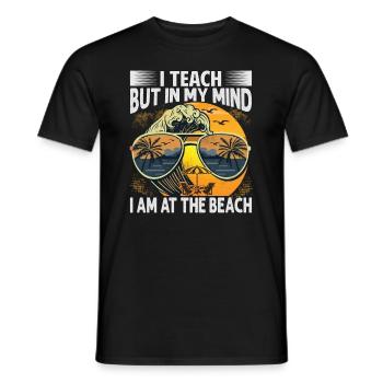 J’enseigne mais dans mon je suis à la plage - Drôle T - T-shirt homme - noir - Devant - AI Model Male 178 light (178cm)