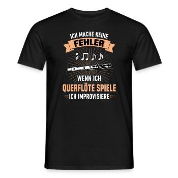 Querflöte Spiele Keine Fehler Improvisiere - Männer T-Shirt - Schwarz - Vorne - AI Model Male 178 light (178cm)