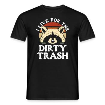 Raccoon Vintage Live Pour Les Ordures Sales - T-shirt homme - noir - Devant - AI Model Male 178 light (178cm)