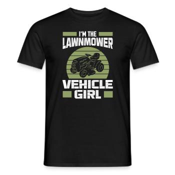 Tondeuse à gazon Tracteur Femme Rétro Jardinage - T-shirt homme - noir - Devant - AI Model Male 178 light (178cm)