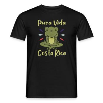 Pura Vida Costa Rica Frog Yoga Namste Gift - Men's T-Shirt - black - Front - AI Model Male 178 light (178cm)