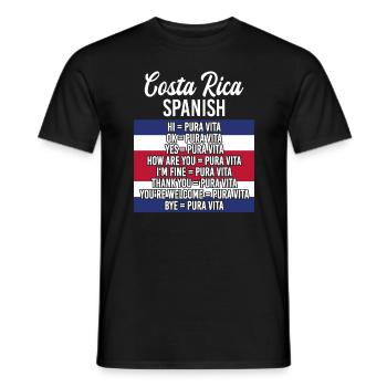 Pure Vida Means Simple Life - Costa Rica Country - Men's T-Shirt - black - Front - AI Model Male 178 light (178cm)